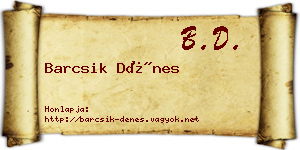 Barcsik Dénes névjegykártya