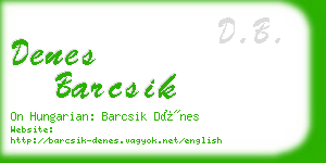 denes barcsik business card